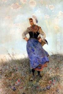 Breton Fishergirl by Hector Caffieri