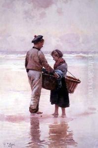Breton Fisherchildren by Hector Caffieri