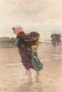 The mussel gatherers by Hector Caffieri