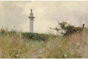 Napoleon's Column from the fields leading to Wimereux by Hector Caffieri