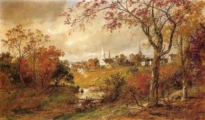 Autumn Landscape - Saugerties, New York by Jasper Francis Cropsey