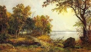 A Cabin on Greenwood Lake by Jasper Francis Cropsey