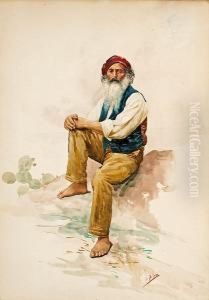 A Portrait Of An Old Man; Also Three Otherportraits (a Group Of 4) by Giovanni Battista Filosa