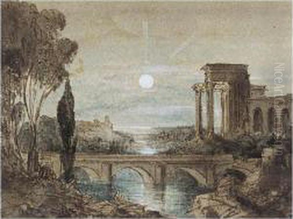 A Moonlit Classical Scene - view 1