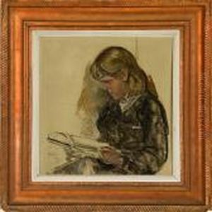 Girl Reading A Book by Ludvig Find