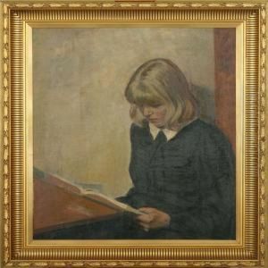 Interior With A Girlreading by Ludvig Find