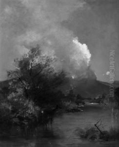 "reh Am Ufer Der Loisach". Sign. Ol Auf Lwd. 51,5 X 41,5 Cm. Rahmen