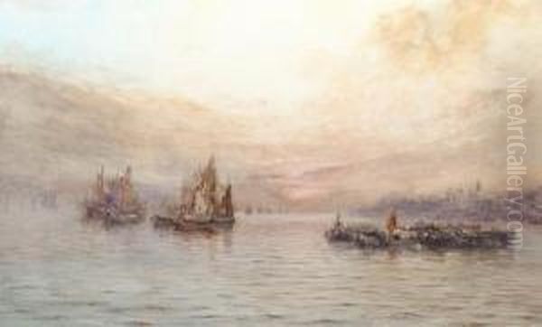 Lower Reaches Of The Thames 
'herbt J Finn/1912' (lower Right), And Inscribed On The Reverse 'lower 
Reaches Of The Thames By Herbert Finn. Purchased 1923 From Artist' - view 1