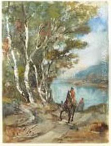 Veneurs En Bord D'etang by Jules, Baron Finot
