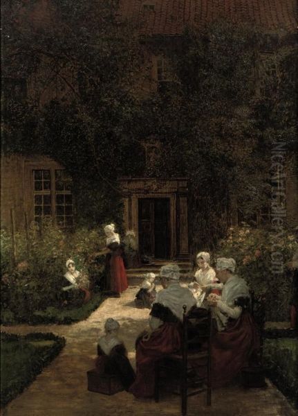Amsterdam Orphan Girls In A Sunlit Garden - view 1
