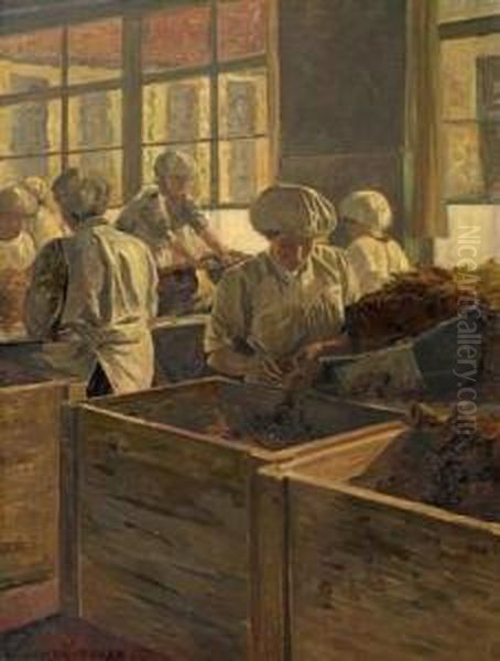 Workers Sorting The Tabacco - view 1