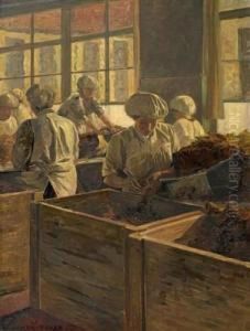 Workers Sorting The Tabacco by Walther Firle