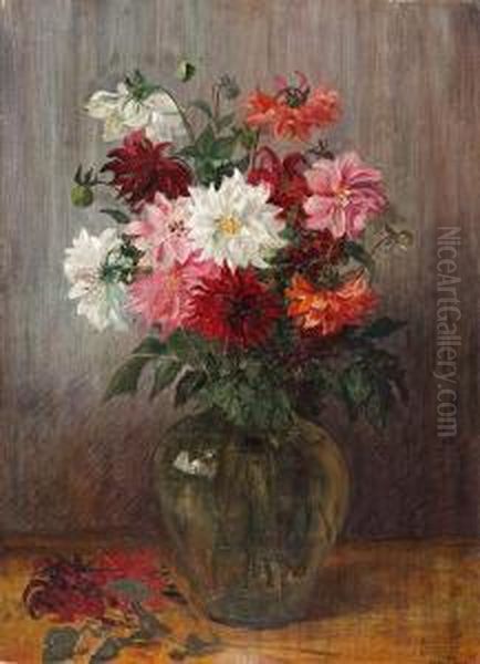 Bunter Chrysanthemenstraus In Glasvase - view 1