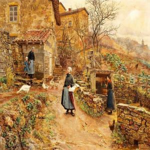 Young Peasant Girl On Her Way To The Market by Marie-Francois-Firmin Girard