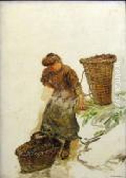 Fisherwoman With Baskets - view 1
