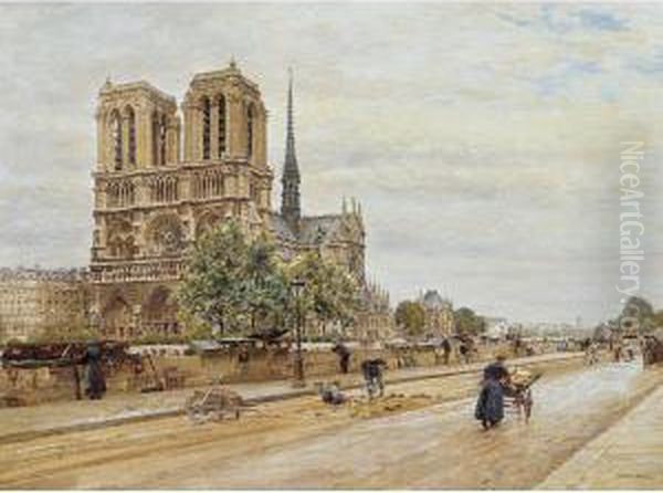 Notre Dame De Paris Et Marchande De Fleurs - view 1