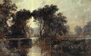 Bridge on the Wawayanda River by Jasper Francis Cropsey