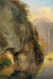 Gita A Un Lago Alpino by Johann Heinrich Fischbach