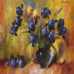 Still Life With Blue And Yellow Iris