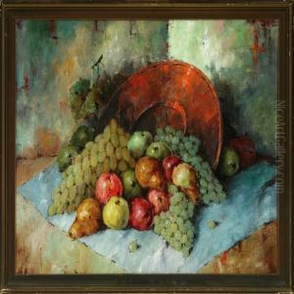 Still Life With Fruitand Plate On A Table - view 1