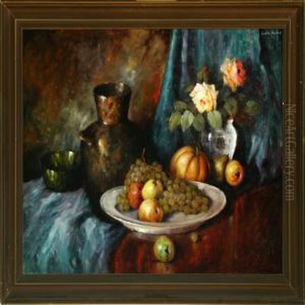 Still Life With Fruit And Vases On A Table - view 1