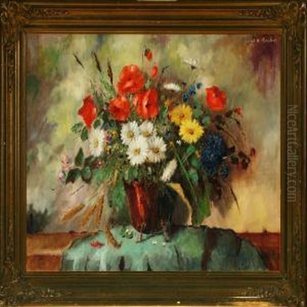 Still Life With Field Flowers In A Copper Bucket - view 1