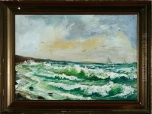 A Coastal Scenery With High Breakers A Coastal Scenery With High Breakers