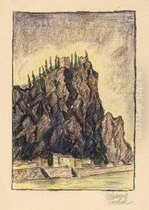 Dorf An Der Felsenkuste by Johannes Fischer