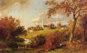Back of the Village, Hastings-on-Hudson, New York by Jasper Francis Cropsey