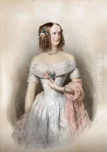 Arisztokrata Holgy Portreja by Leopold Fischer