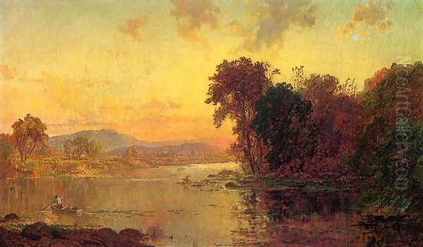 Fisherman in Autumn Landscape - view 1