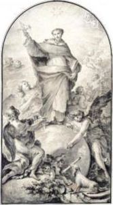 Design For An Altarpiece: St. Dominic In Glory by Fedele Fischetti