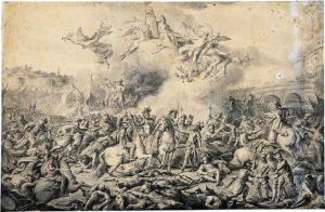 Allegory Of A Battle: Possibly Alfonso D'aragona Conquering The Kingdom Of Naples. by Fedele Fischetti