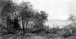 View of the Hudson by Jasper Francis Cropsey