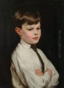 Portrait Of Anthony John, The 
Artist's Son 'p. Harland Fisher' (top Right), Inscribed With The 
Sitter's Name On A Label Attached To The Reverse by Percy Harland Fisher