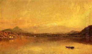 Autumn Landscape with Boaters on a Lake by Jasper Francis Cropsey