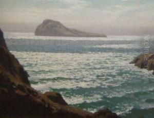 A Sunlit Coastal View by E. Hedley Fitton
