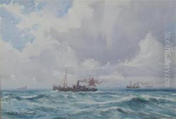 Steamships In A Choppy Sea - view 1