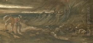 Cavalier And His Horse On A Stormy Night