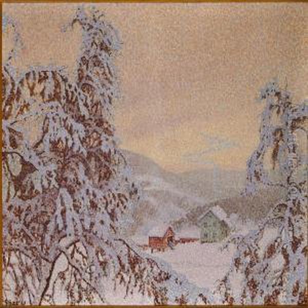 Winterlandscape With Silently Falling Snow - view 1