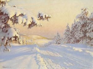 Snotackt Stig (snow-covered Path) by Gustaf Fjaestad