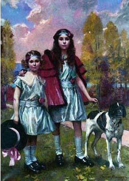 Les Deux Soeurs Dans Le Parc 1922 - view 1