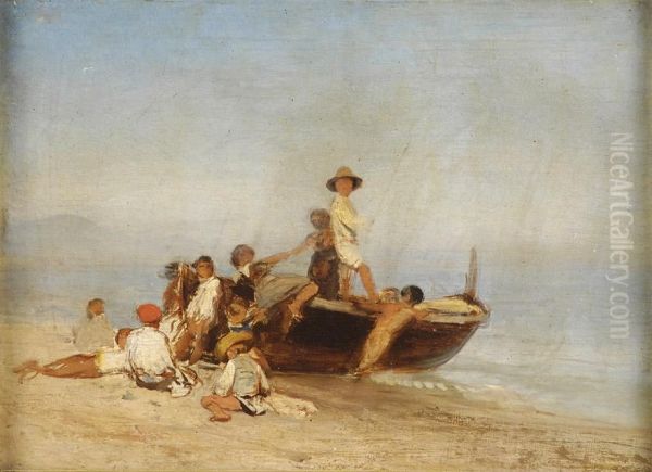Fischervolk Am Strand Von Neapel. - view 1