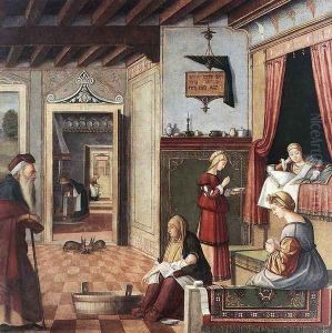 Birth of the Virgin 1504-08 by Vittore Carpaccio