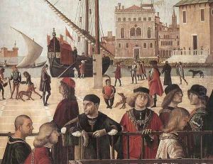 Arrival of the English Ambassadors (detail 2) 1495-1500 by Vittore Carpaccio
