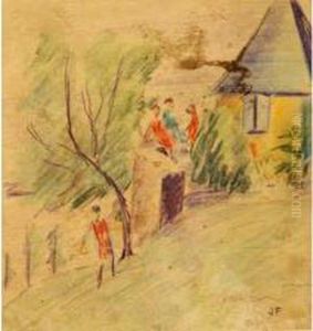 Scene Animee A Corenc. by Jules Flandrin