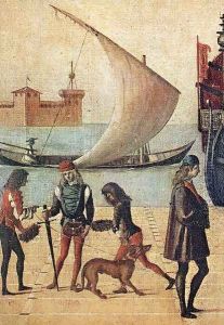 Arrival of the English Ambassadors (detail 4) 1495-1500 by Vittore Carpaccio