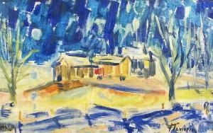 Cottage In The Woods by Jules Flandrin