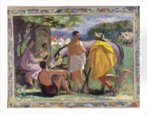 Halte A La Fontaine by Jules Flandrin