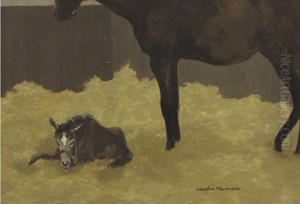 The Mahmoud Filly, Judy O'grady With Snow Goose At Foot - view 1